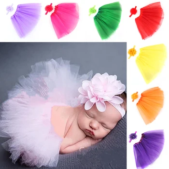 

New 2019 Cute Baby Girls Tutu Skirt Ballet Toddler Kids Party Skirt Multi-colors Photography props +Hair Band Accessories