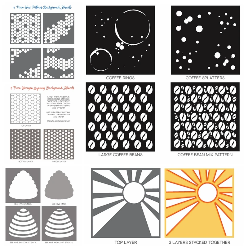 

Group Plastic Laying Draw Stencil For DIY Scrapbooking Decorative Embossing DIY Cards Craft Plastic Templates Drawing Sheet