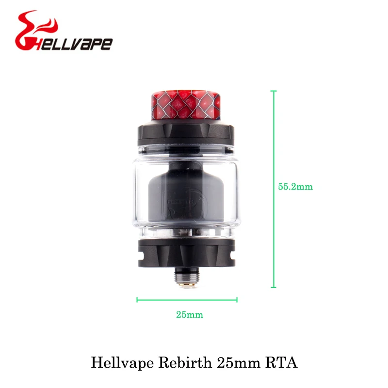 Helvape Rebirth 25 мм RTA электронные сигареты 2 мл/5 мл емкость 510 нитей двойной пост сборка