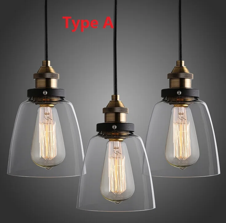 Nordic Vintage Edison Pendant Lamp American Country Kitchen Lights Fixtures Modern Glass Nordic Vintage Edison Pendant Lamp American Country Kitchen Lights Fixtures Modern Glass