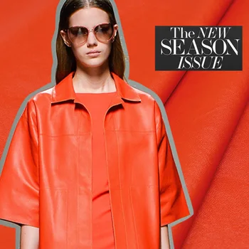 

13 COLORES leather fabric-leather fabric,imported,pure cotton lining, RED,for coat,jacket,dress,skirt,pants,craft by the yard