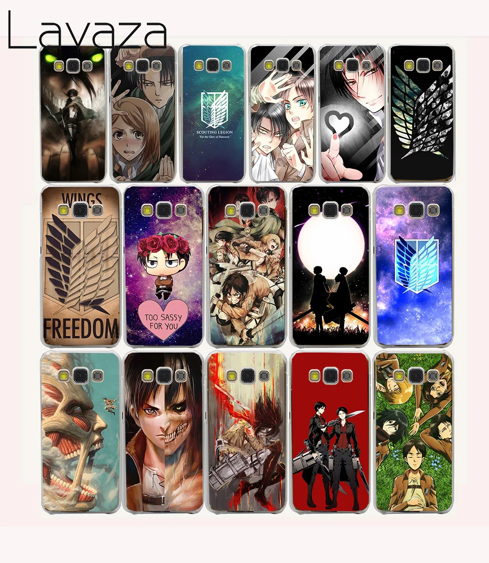 

Attack On Titan Anime Hard Transparent Case Cover for Galaxy A3 A5 7 8 J5 J7 & Note 2 3 4 5 & Grand 2 Prime