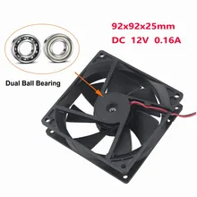 80mm 80 2 uds DC 12V 9cm 9225 90mm 2Pin rodamiento Compter CPU refrigerador del radiador ventilador de refrigeración sin escobillas 92mm 90mm * 90mm * 25mm