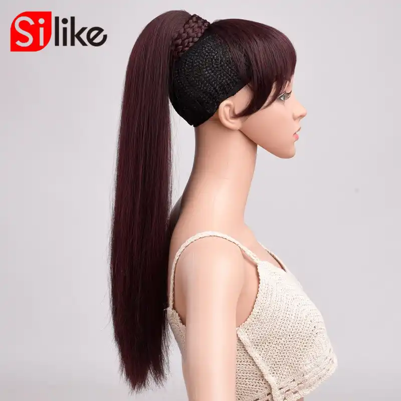 Straight Ponytail With Lightly Bang Piece 22 Inch 160g Clip In