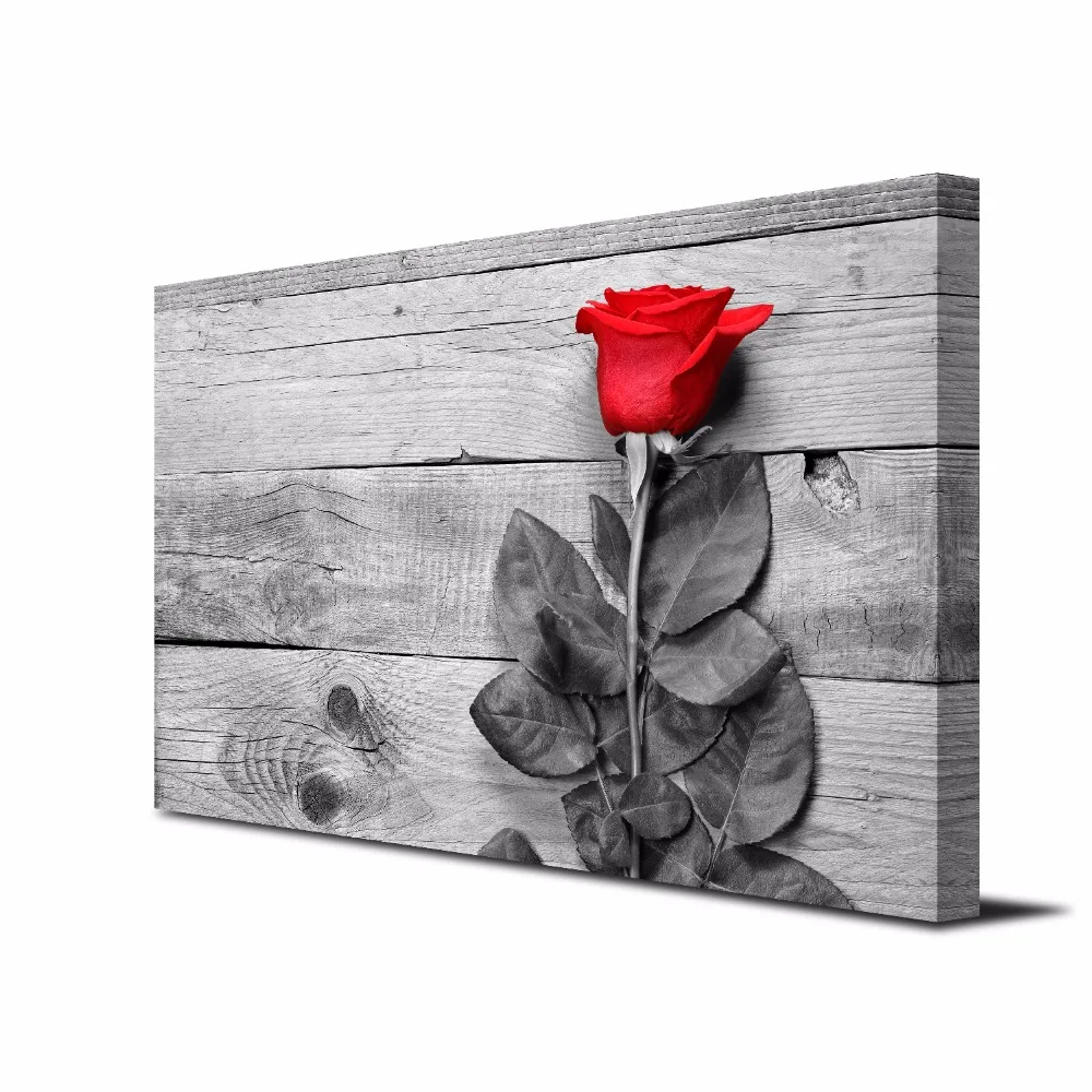 Framed Retro Rose Red picture print canvas Modern wall art Flower photo Pink Rose Painting home