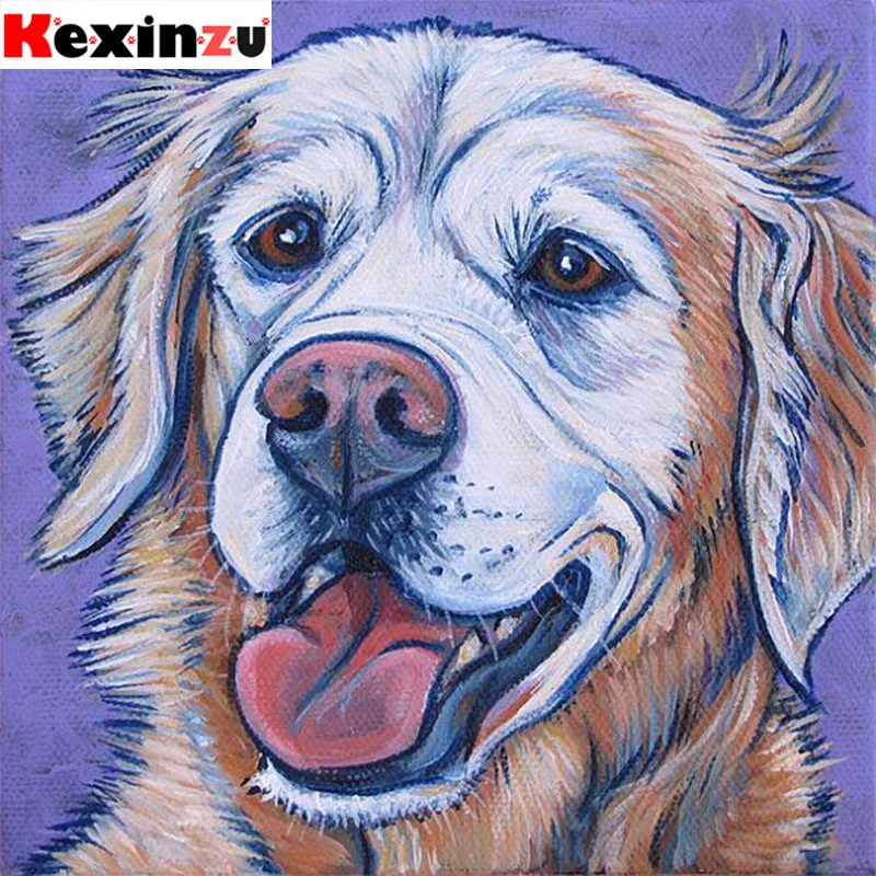 Kexinzu полный квадратный алмаз 5D DIY Алмазная картина &quotживотное собака&quot 3D вышивка