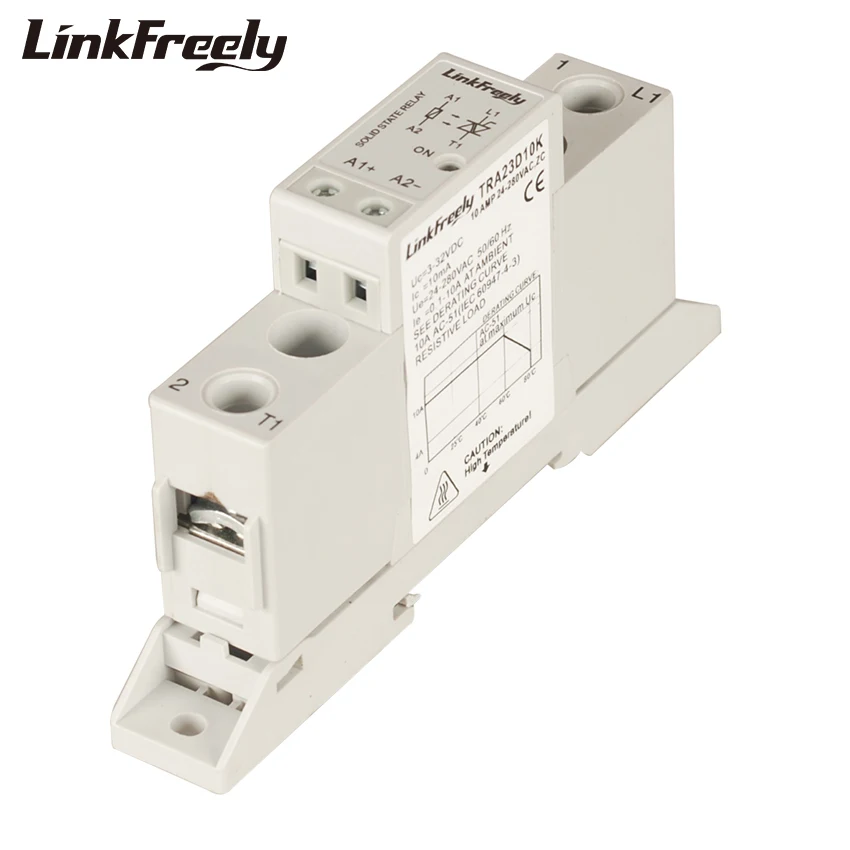 Tra23D10K Dc Ac Din Rail Relè A Stato Solido Ssr 10A 24-280Vac Di Uscita 3V 5V 12V 24V 32Vdc Ingresso Elettrico Di Controllo Del Relè Di Tensione