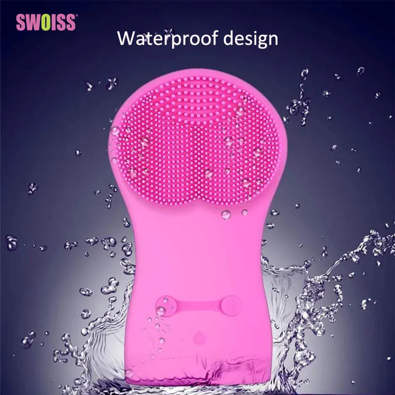 

SWOISS Silicone Facial Cleaning Brush Electric Wash Instrument Ultrasonic Vibration Pore Cleaner Waterproof Beauty Instrument