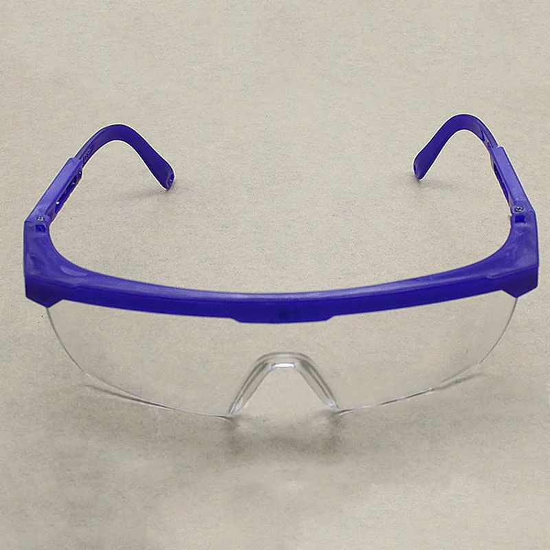 

Blue And White Telescopic Legs Labor Insurance Glasses Dust-proof Anti-shock Eyepiece Flat Transparent Blindfold