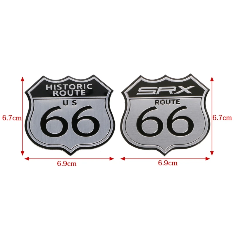 New 1PC 3D Car Emblem Badge Sticker Decal Metal Route 66 For Cadillac US SRX Ford
