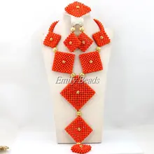 Сказочный нигерийский Свадебный Африканский бисер комплект украшений в африканском стиле наборы свадебные бусы Набор AMJ449