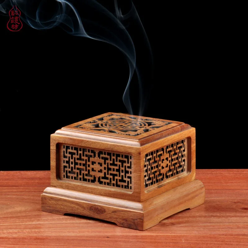 Teak Is Hollow out Aroma Stove Wooden Incense Burnersin Incense & Incense Burners from Home