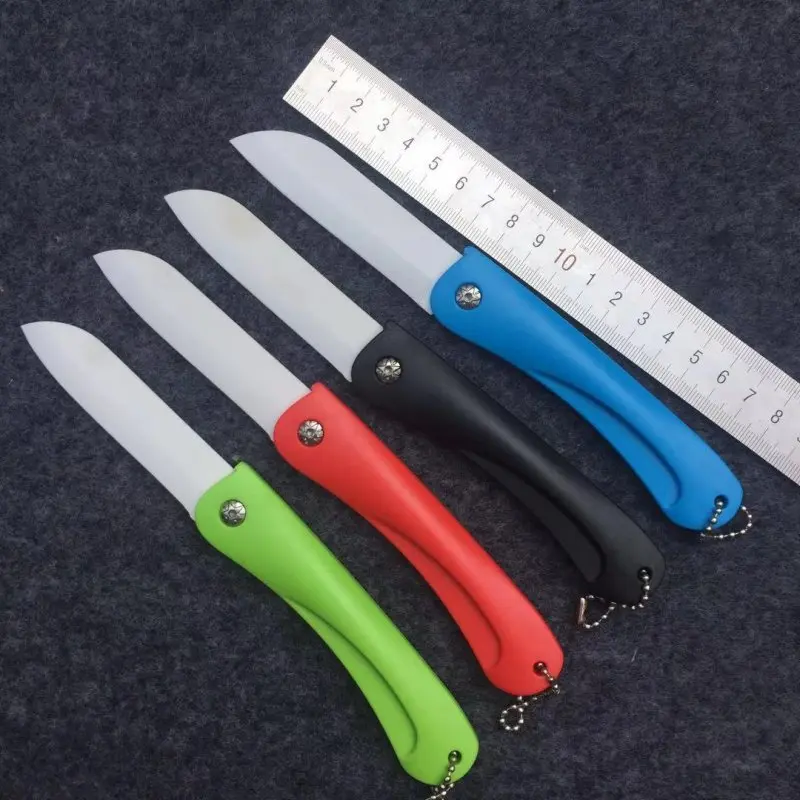 

Pocket Ceramic Peeler Fruit Cut Vegetable Kitchen Slice Picnic Cutlery Peel survive Fold Knife keychain camp Cutter Lunch