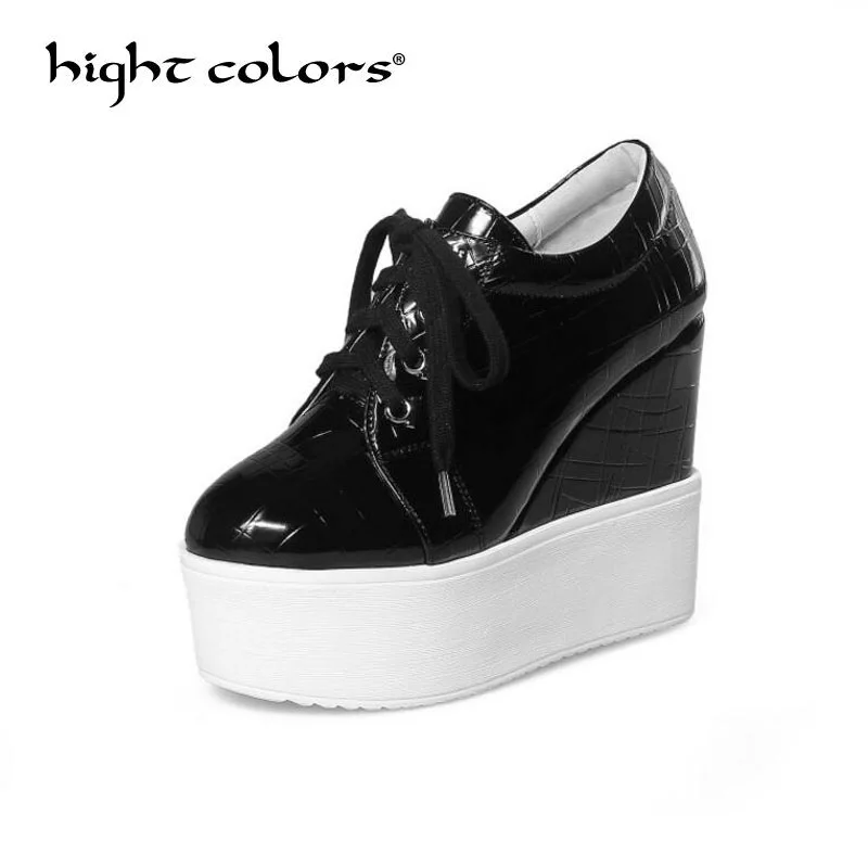 

Fashion Plaid Platform Wedge High Heels 11cm Women Shoes Height Platform Shoes Woman Ankle Boots Chaussure Femme 2018 US 8.5