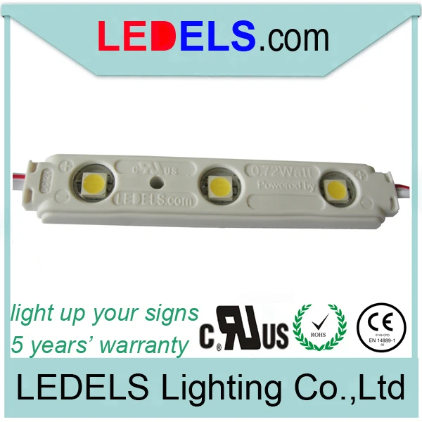 

Free Shipping 5050 smd module waterproof light lamp strip 100pieces per lot 0.72w 5050 led module with lense UL Approved