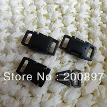 200 шт/партия 3/" 10 мм черный изогнутый Замок пластиковая пряжка для Paracord сумка с браслетом и футляром Аксессуары 3 цвета