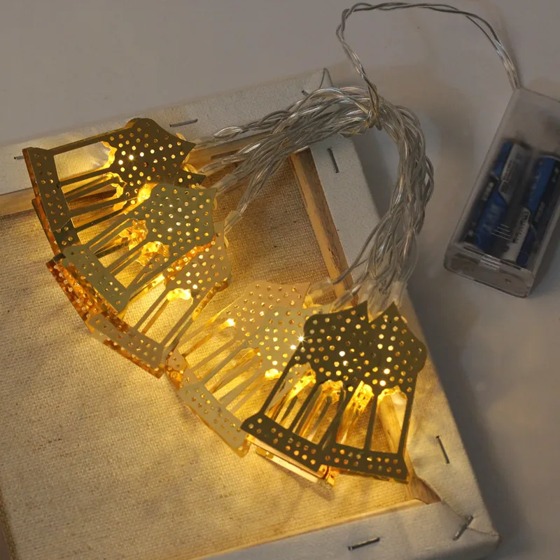 

Golden Muslim Islamic Eid Ramadan Decor Lamp LED String Light Home Wedding Home Party Decoration Lantern Lights Accessory