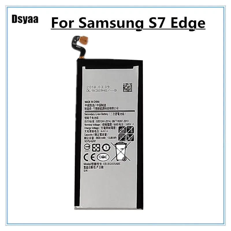 

For SAMSUNG Replacement Battery EB-BG935ABE for Samsung for GALAXY S7 Edge G9350 G935FD SM-G935F Authentic Battery 3600mAh