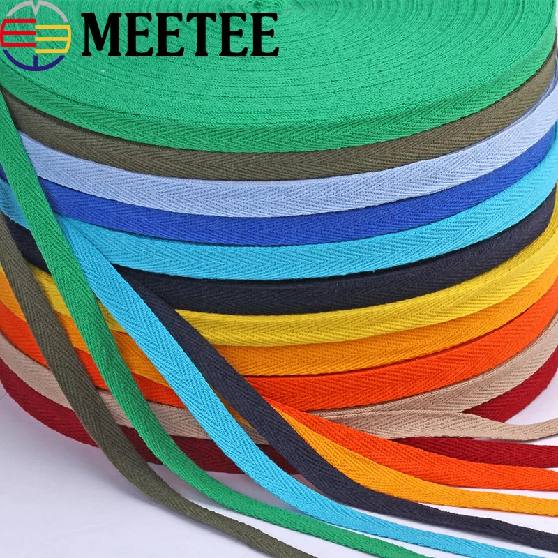 

1Roll Eco-Friendly 1cm Cotton Webbings High Tenacity Belt Bag Lable Ribbon Sewing Tape Bias Binding DIY Clothing Accessories