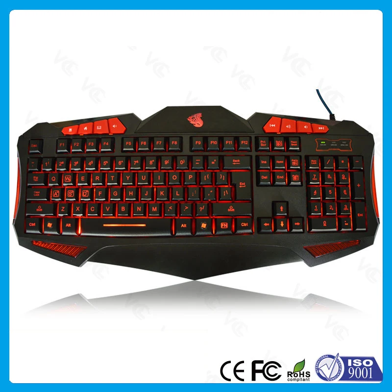 3 Color Backlit Keyboard Gamer Backlight Switchble Red Purple Light High Feel For Computer Free Shipping - Keyboards - AliExpress