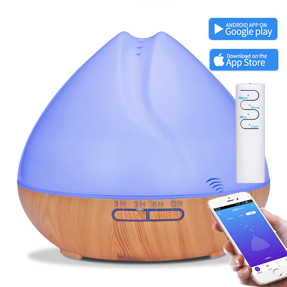 Preise WiFi Smart Ultraschall luftbefeuchter fernbedienung Büro Ätherisches Öl Aroma Diffuser kühlen Nebel Maker Schlafzimmer 550ml Kapazität