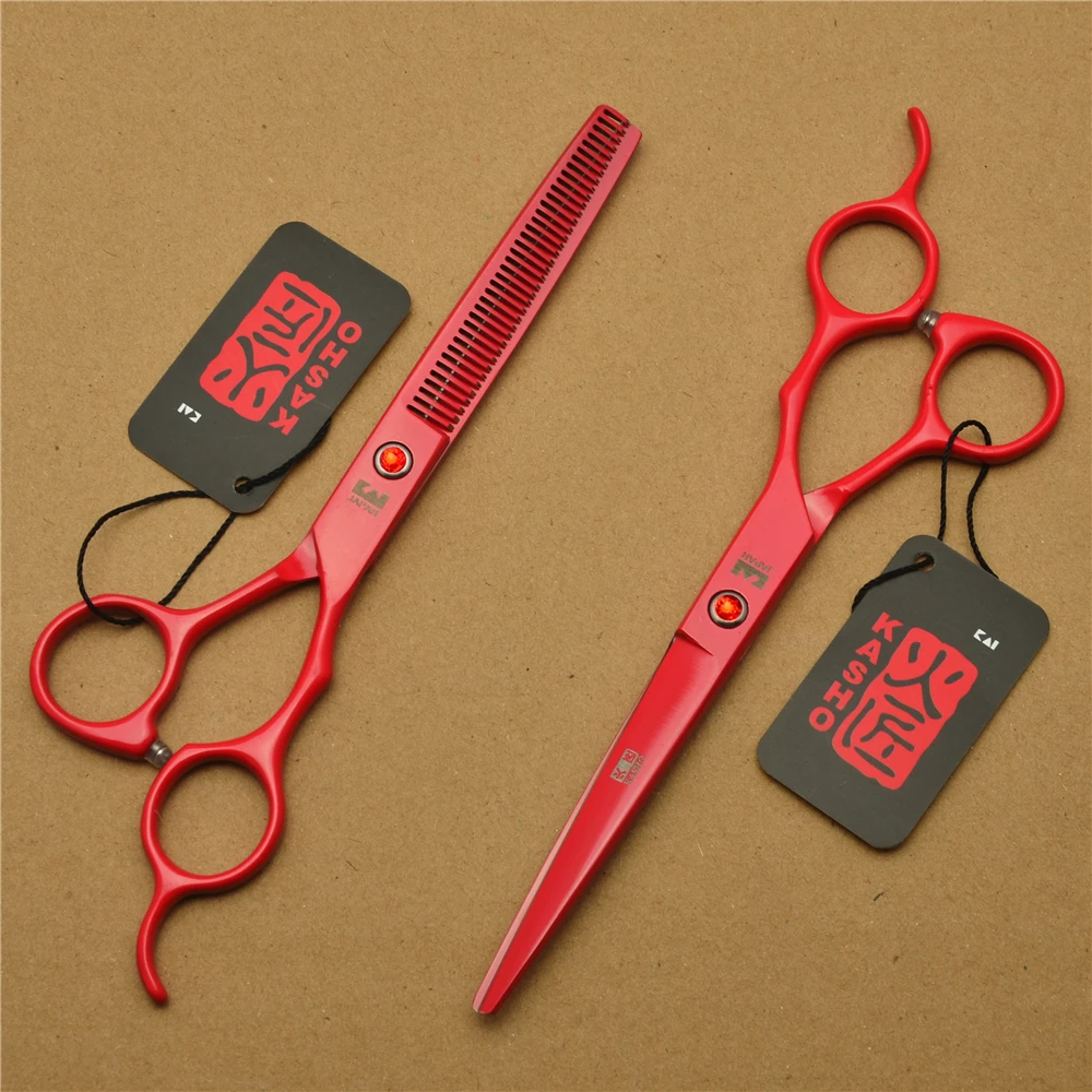 

6.5 Inch 18.5cm Japan Kasho 440C Professional Human Hair Scissors Hairdressing Scissors Cutting Shears Thinning Scissors H1007