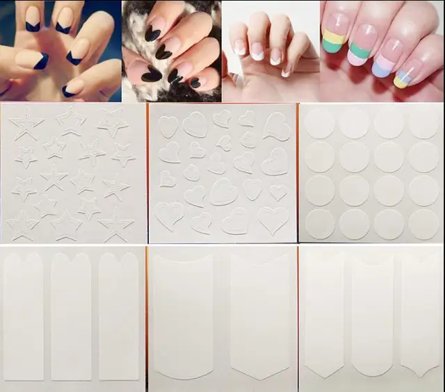 1pc nails sticker tips guide french manicure nail art decals form form beauty
