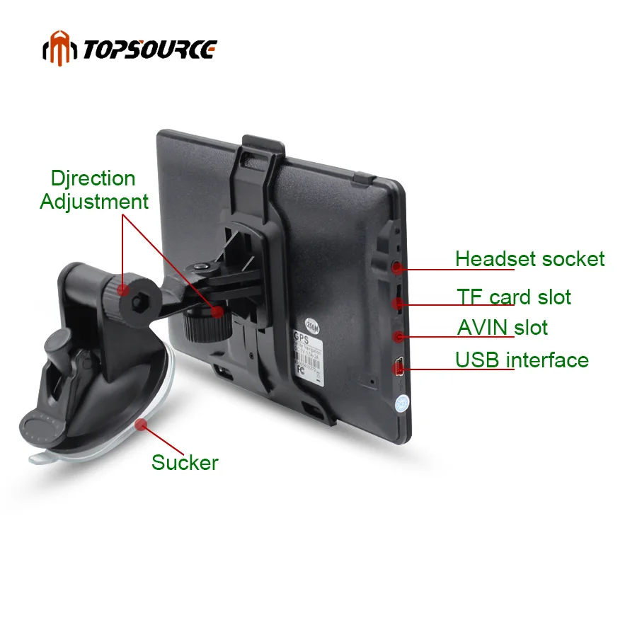 Автомобильный gps навигатор TOPSOURCE на android 7 дюймовый экран для грузовика 8 ГБ