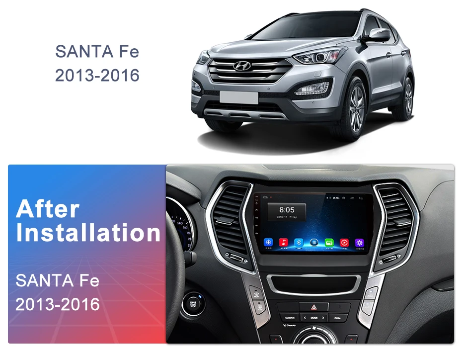 Best Junsun 2G+32G Android 8.1 4G Car Radio Multimedia Player Navigation GPS 2din For Hyundai ix45 Santa Fe 2013 2014 no DVD 5