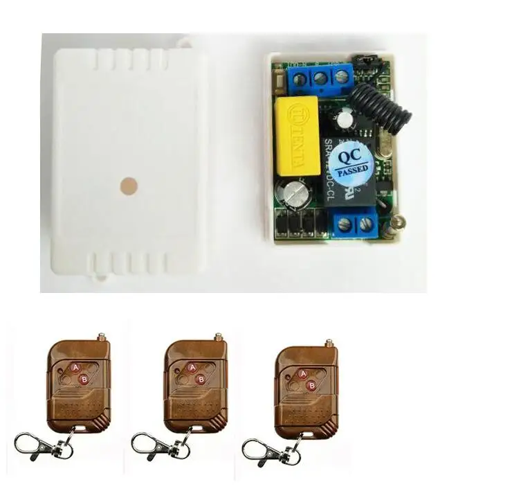 

Hot universal smart home AC220V 1CH RF Wireless Remote Mini Relay Switch Receiver +3 Remote Controllers For Light lamp switch