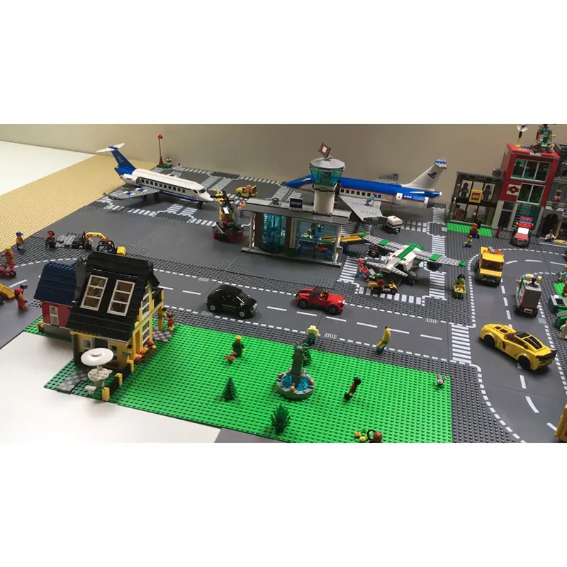 Продажа Город дорога улица опорная плита набор строительных блоков плиты совместимые LegoINGlys город кирпичи