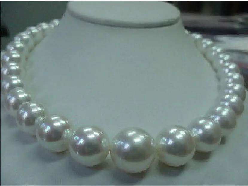 

NEW PERFECT GORGEOUS AAA 12-13MM SOUTH SEA white PEARL NECKLACE 18"14KGP r a(5.18)