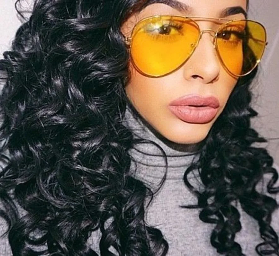 

Aviation Night Vision Yellow Sunglasses Men Women Goggles Glasses UV400 Sun Glasses Driver Night Driving Eyewear