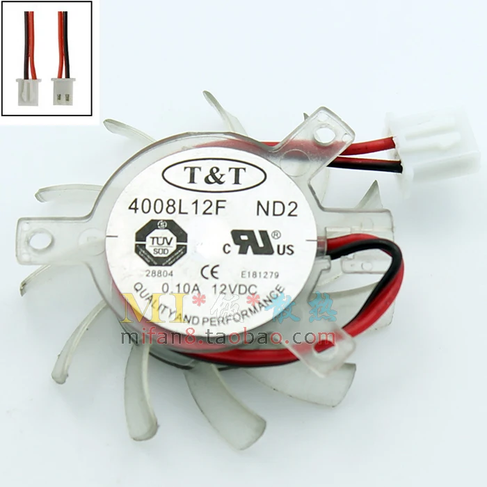 

T & T 4008L12F 12V 0.10A 60mm Dia. Вентилятор охлаждения сервера 29x29x23 мм c.t.c