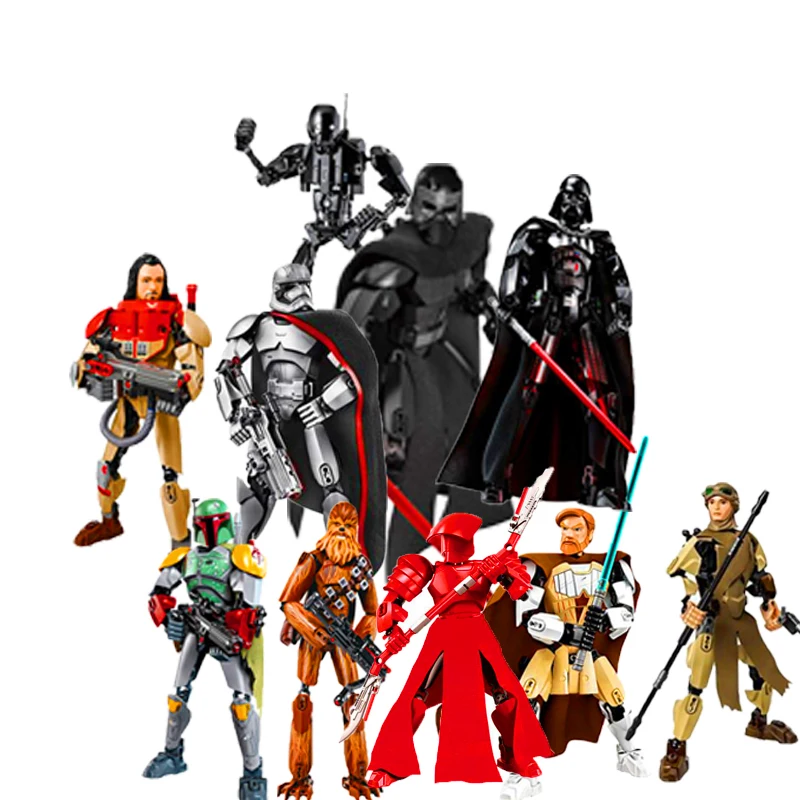 

Compatible with Legoinglys Star Wars 8 Last Jedi Figures Phasma Rey Darth Vader toys building blocks Brick