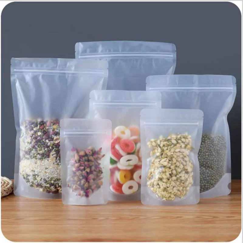 2pcs/Lot Food Pouch Food Packaging Reusable Food Wrap Clear Plastic Bag