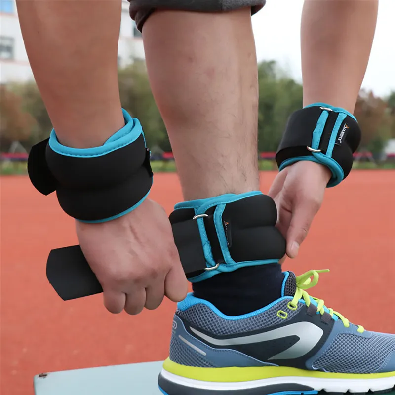 

FDBRO 1kg/pair Adjustable Wrist Ankle Weights Iron Sand Bag Weight Straps with Neoprene Padding for for Exercise Fitness Running