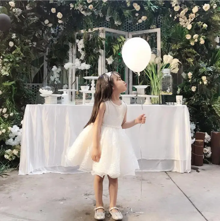 Белое платье для маленьких девочек на первый день рождения нарядное платье для маленьких девочек Одежда для маленьких девочек одежда принцессы для девочек от 1 до 10 лет