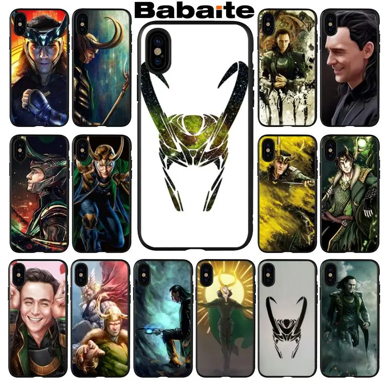 Умный чехол Babaite Loki Thor черный мягкий для iPhone 6S 6plus 7 7plus 8 8Plus X Xs MAX 5 5S