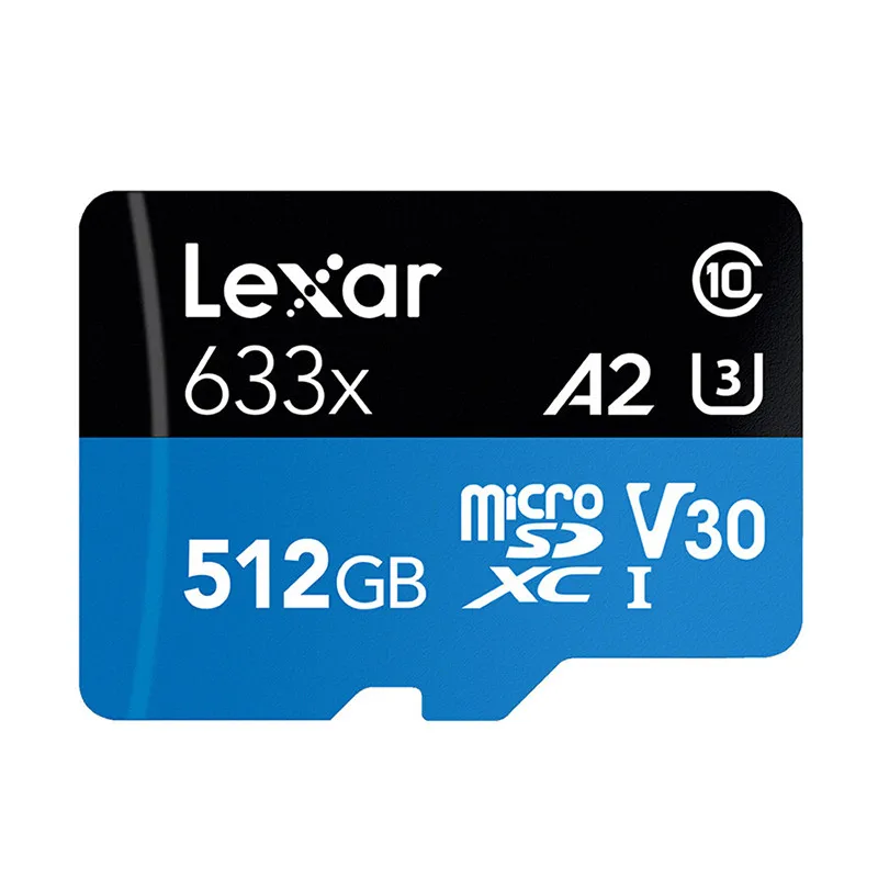 Карта памяти Lexar 256GB 512GB Micro SD SDXC, высокоскоростная TF карта, класс 10 633X95 M/s U3 V30