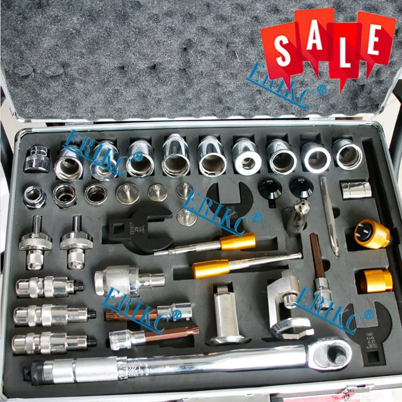

ERIKC Auto Common Rail Injector Repair Tool Kits Diesel Fuel Injection Dismantling Equipments 40 PCS for Bosch Denso Delphi CAT