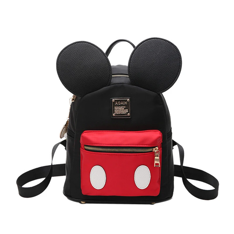 

Casual Lady backpack PU Nylon Cloth Stitching Full Waterproof Small Backpack Cute Travel Backpack Chao Meng Girls Backack