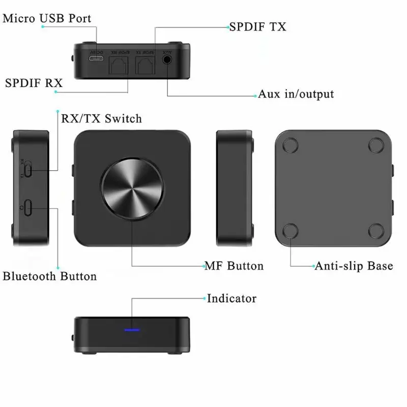 CSR8675 Bluetooth 5,0 передатчик приемник 2 в 1 беспроводной APTX HD A2DP Музыка оптический SPDIF Aux RCA 3,5 мм стерео аудио адаптер