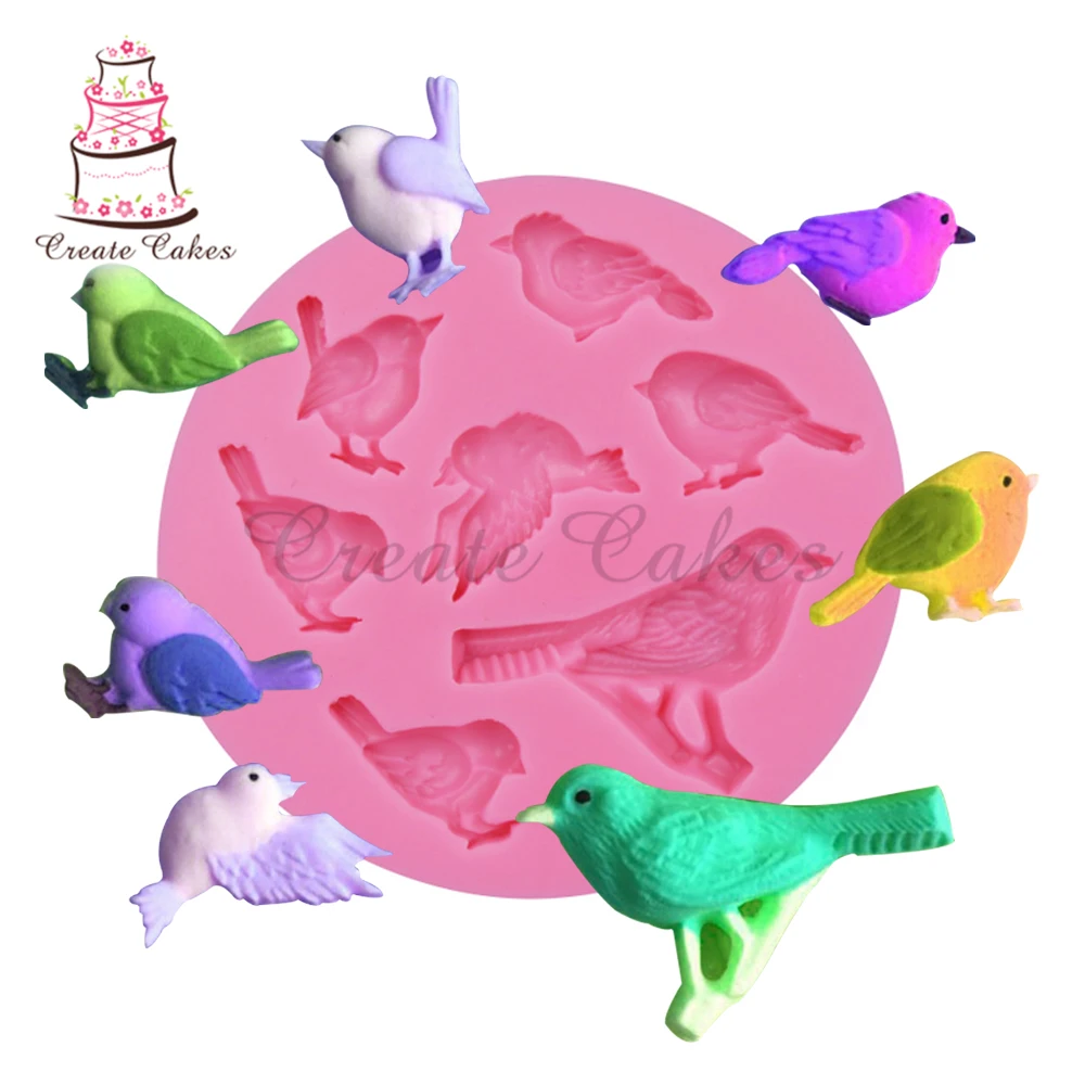 

7 Birds 3D Silicone Cake Sugar Mold Soap Mould Cake Baking Tool for Cake Decorating Fondant Sugarcraft Silicone Molds SM-075