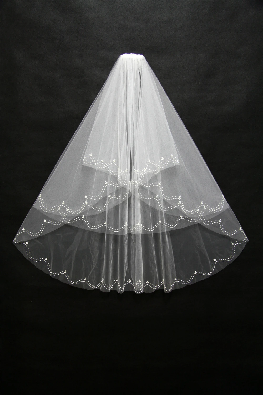 white wedding dress black veil