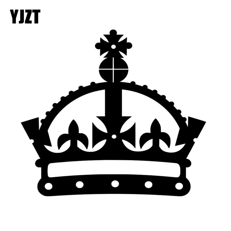 YJZT 12.7CM*11.5CM Elegant Crown Vinyl Car Stickers Decals Black/Silver