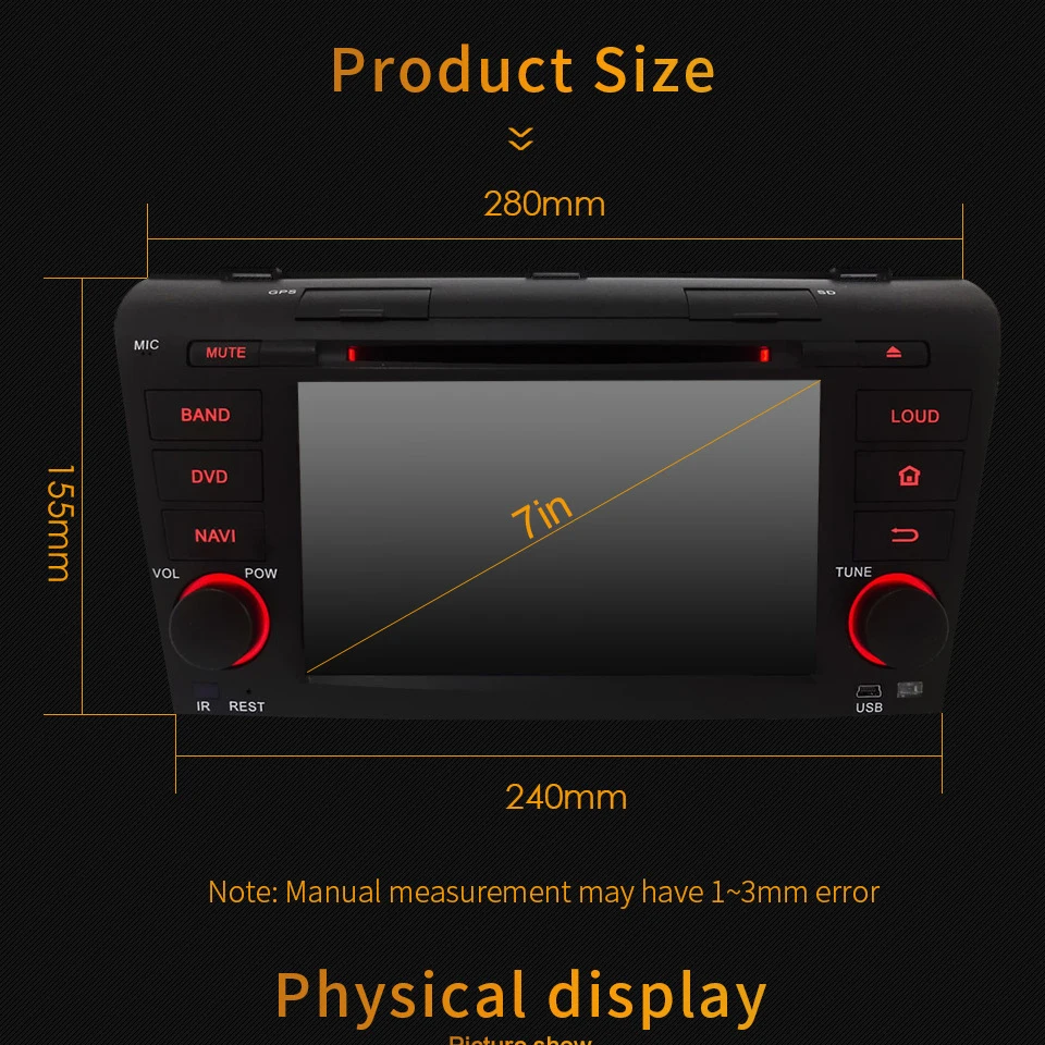 Top KLYDE 7" 4G Octa Core 4GB RAM 32GB ROM Android 8.0 7.1 DAB+ Car DVD Multimedia Player Radio GPS Navigation For Mazda 3 2004-2009 5 Top KLYDE 7" 4G Octa Core 4GB RAM 32GB ROM Android 8.0 7.1 DAB+ Car DVD Multimedia Player Radio GPS Navigation For Mazda 3 2004-2009 5