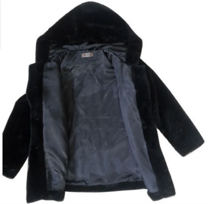 Пальто из искусственного меха с капюшоном женские зимние куртки S-3XL Плюс Размер мех норки пальто из искусственного меха Casaco De Pele BF314