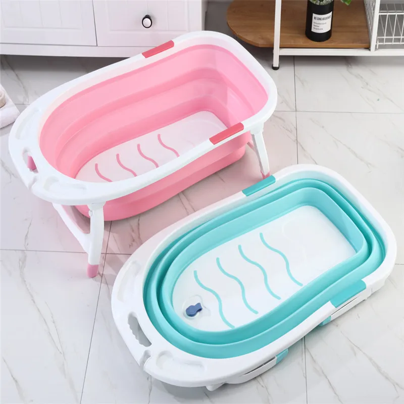 

Baby ShowerTubs Multifunctional Folding Bathtub For Children Portable Seatable Reclining Enlarged Plastic Family Kids Bathtub