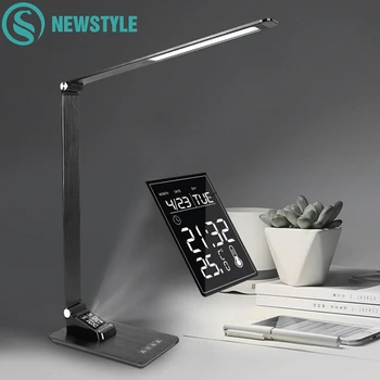 

Multifunctional Foldable Touch Desk Lamp Dimmable LED Reading Light Table Lamp with Digital Display Screen Alarm Clock Function